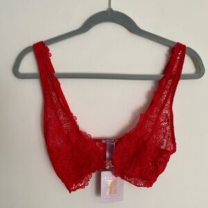 Savage X Fenty Red Lace Bralette (SIZE S)